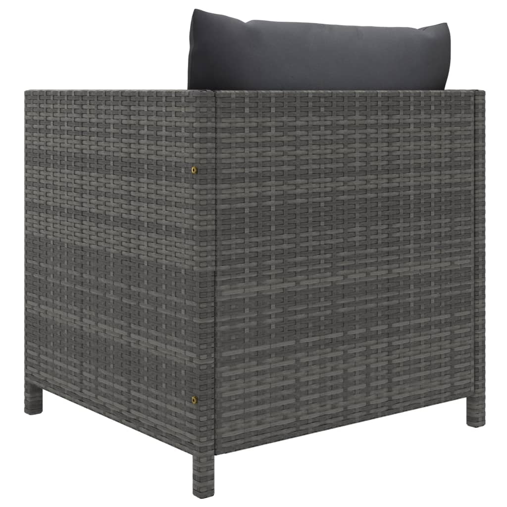 vidaXL 7-delige Loungeset met kussens poly rattan grijs