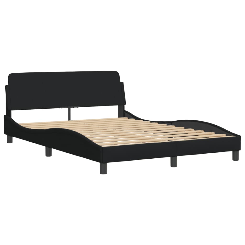 vidaXL Bed met matras stof zwart 140x200 cm