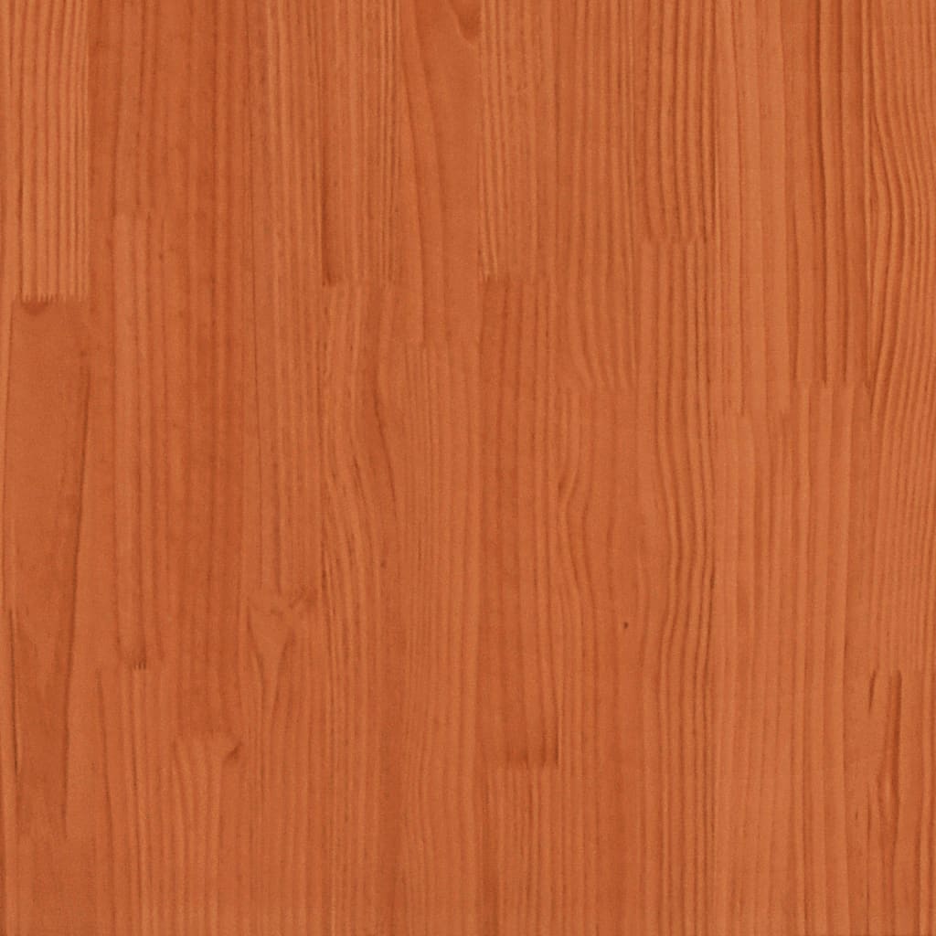 vidaXL Hoogslaper met bureau massief grenenhout wasbruin 100x200 cm
