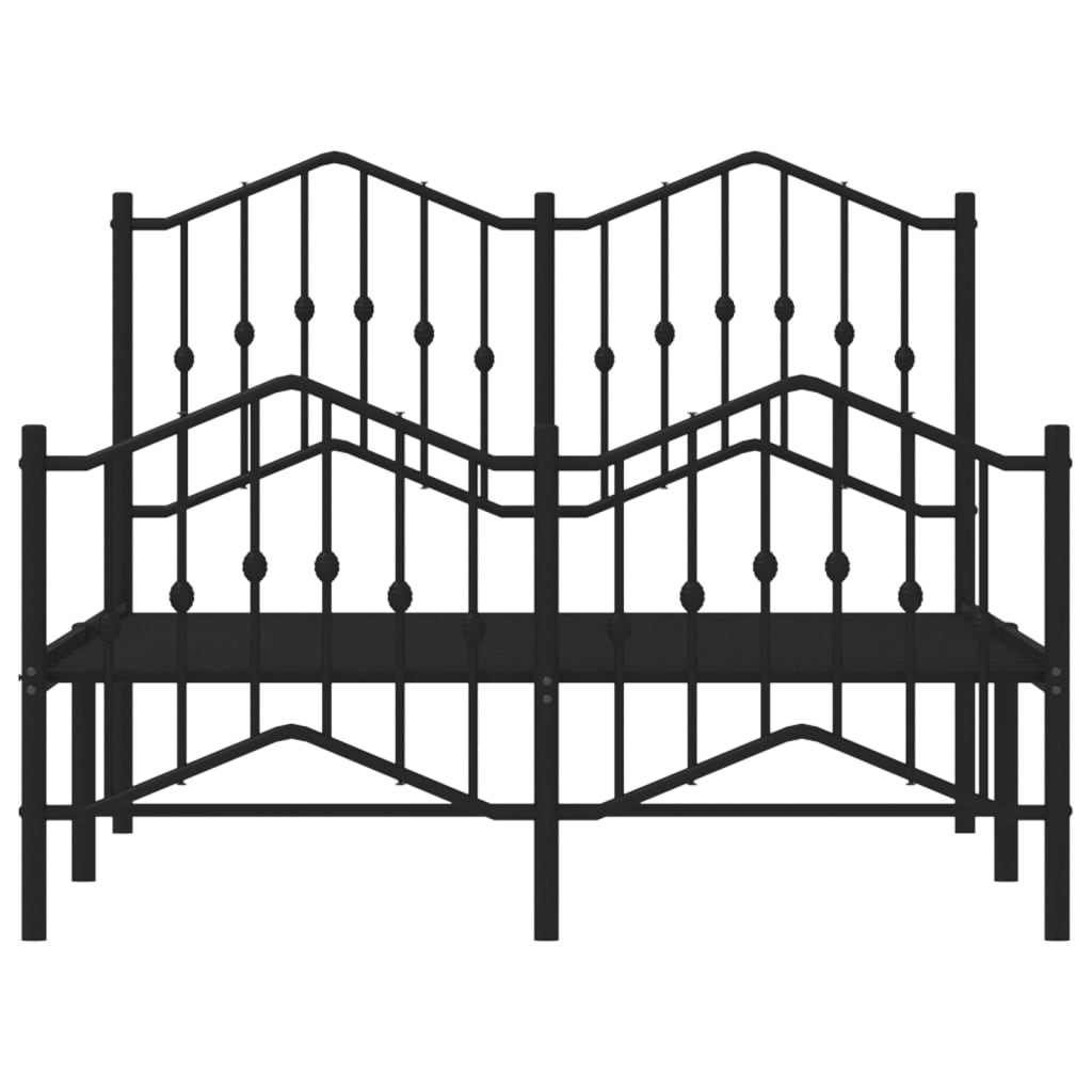 vidaXL Bedframe met hoofd- en voeteneinde metaal zwart 120x190 cm