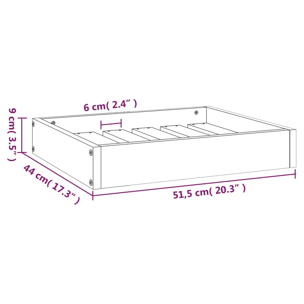 vidaXL Hondenmand 51,5x44x9 cm massief grenenhout