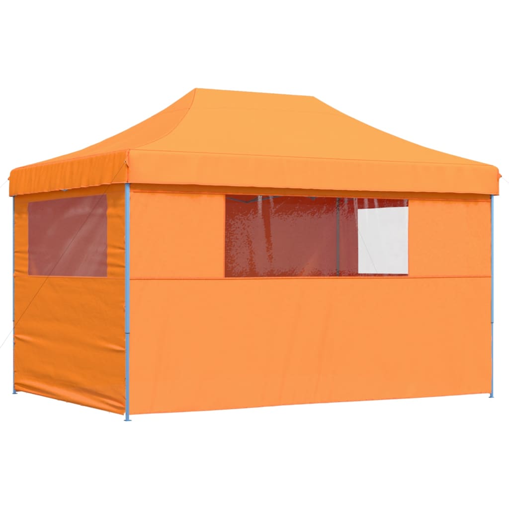 vidaXL Partytent inklapbaar pop-up met 4 zijwanden oranje