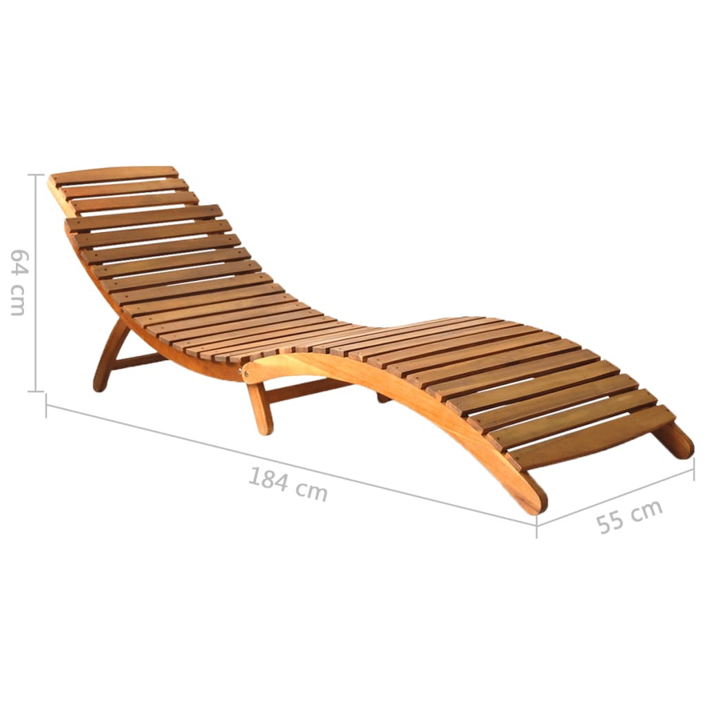 vidaXL Ligbedden 2 st met tafel en kussens massief acaciahout