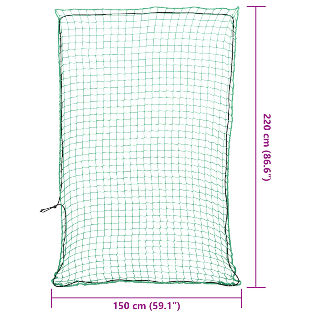 vidaXL Aanhangwagennet elastisch touw 2,2x1,5 m polypropeen groen