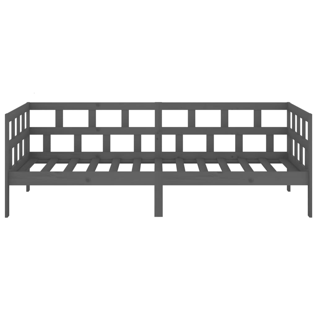 vidaXL Slaapbank massief grenenhout grijs 90x190 cm