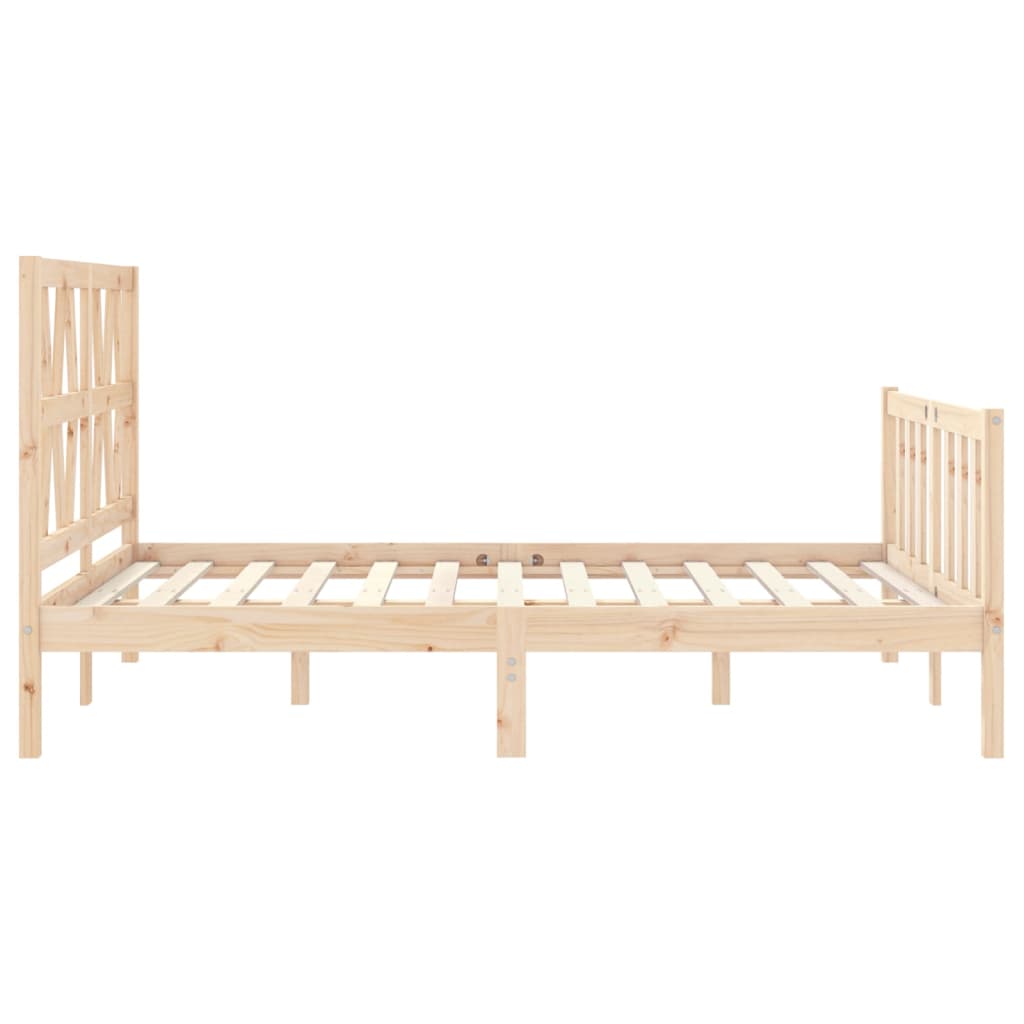 vidaXL Bedframe met hoofdbord massief hout