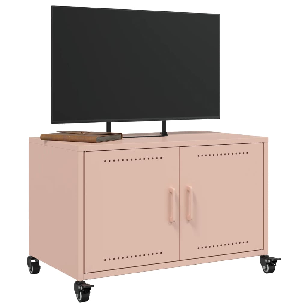 vidaXL Tv-meubel 68x39x43,5 cm staal roze