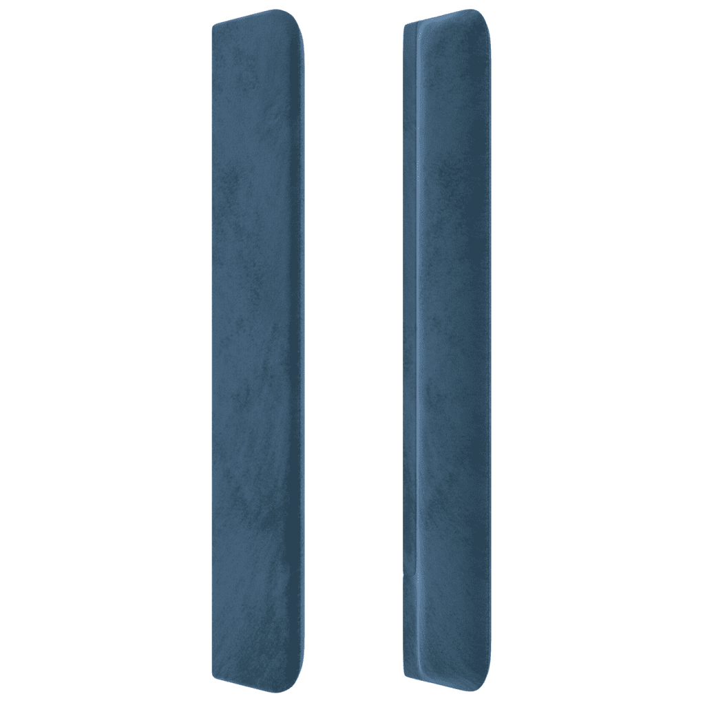 vidaXL Boxspring met matras fluweel donkerblauw 140x190 cm