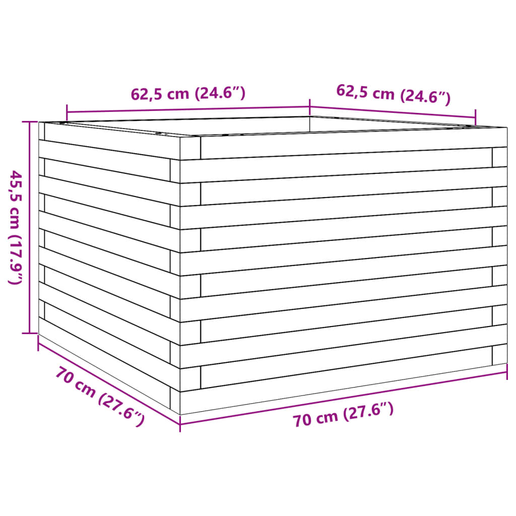 vidaXL Plantenbak 70x70x45,5 cm geïmpregneerd grenenhout