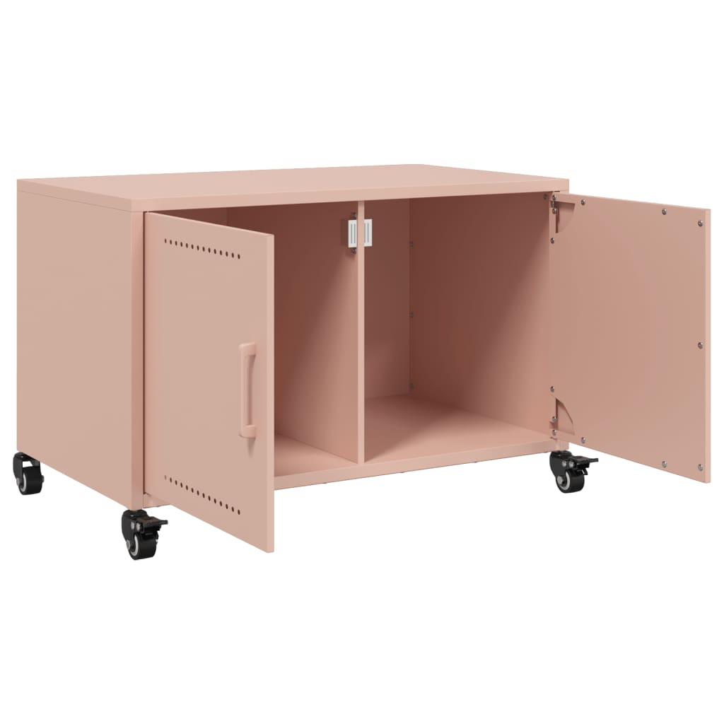 vidaXL Tv-meubel 68x39x43,5 cm staal roze