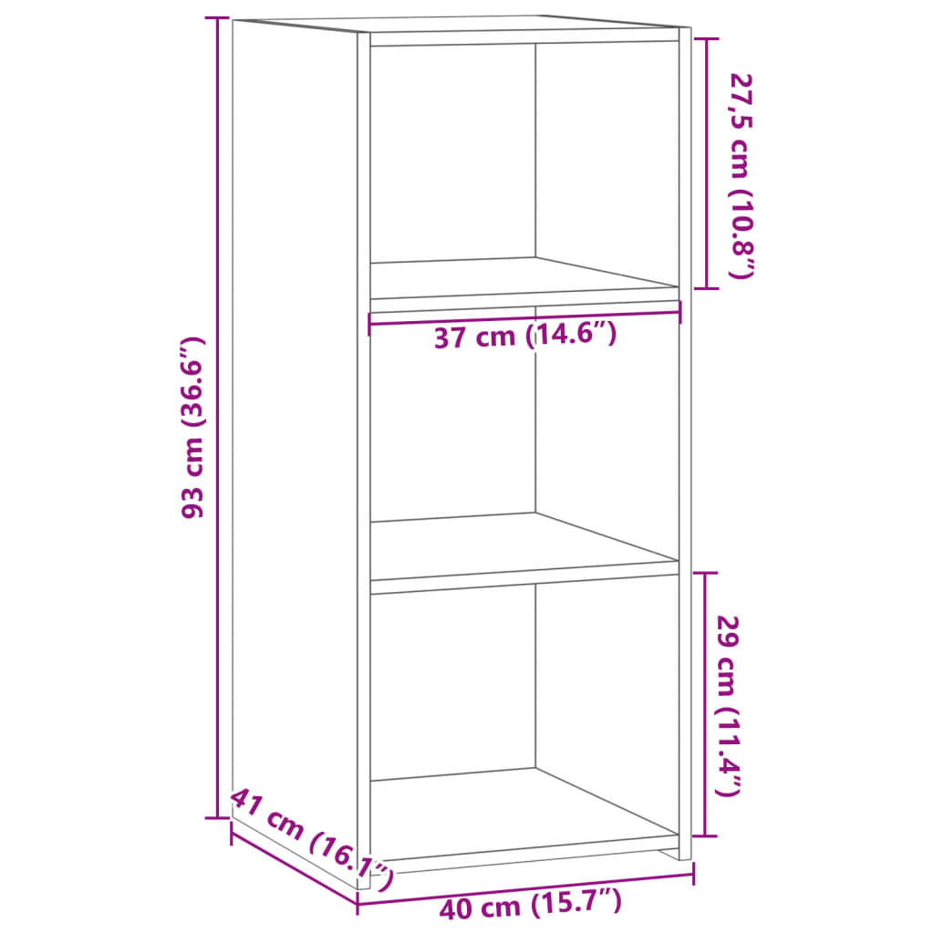 vidaXL Dressoir 40x41x93 cm bewerkt hout zwart