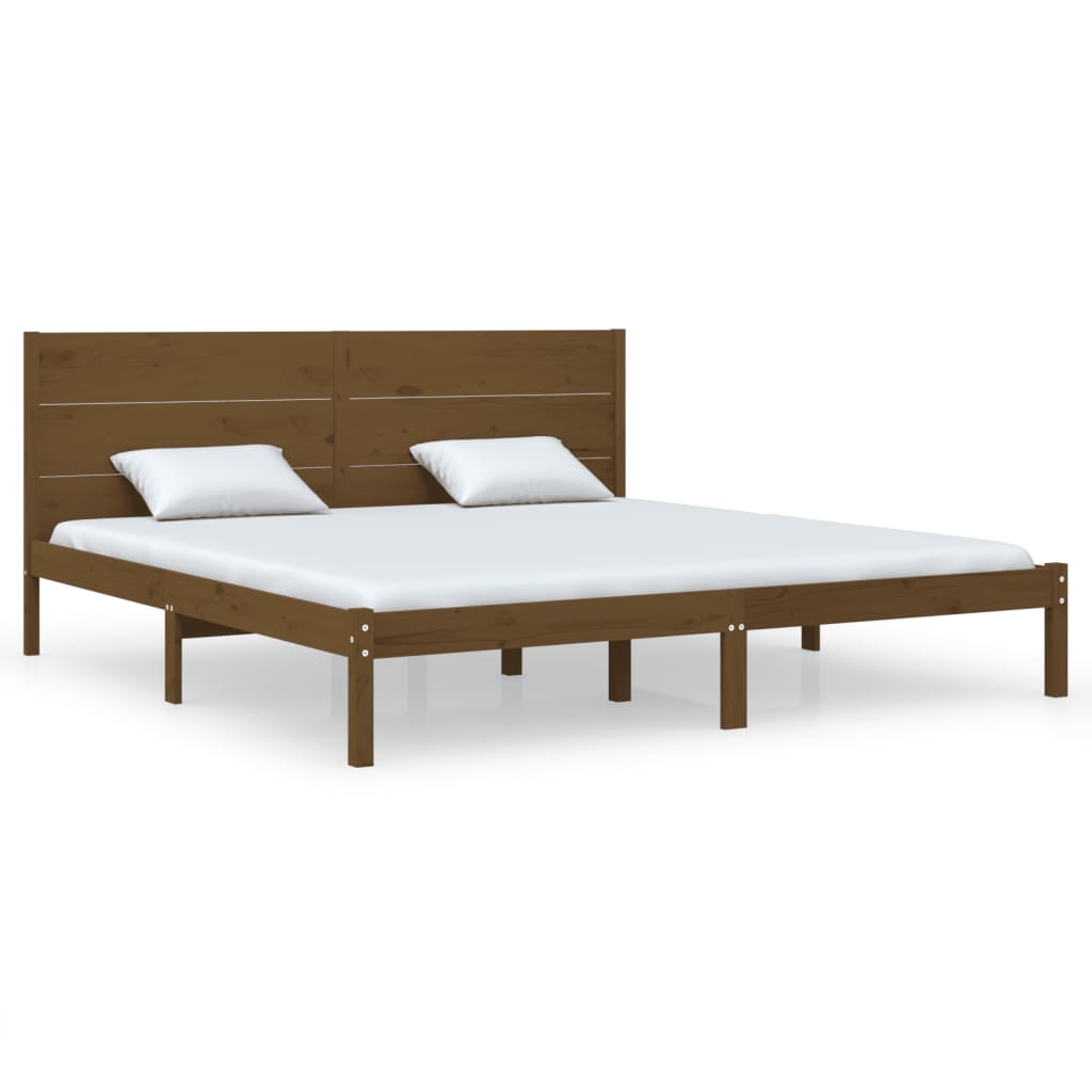 vidaXL Bedframe massief grenenhout honingbruin 200x200 cm