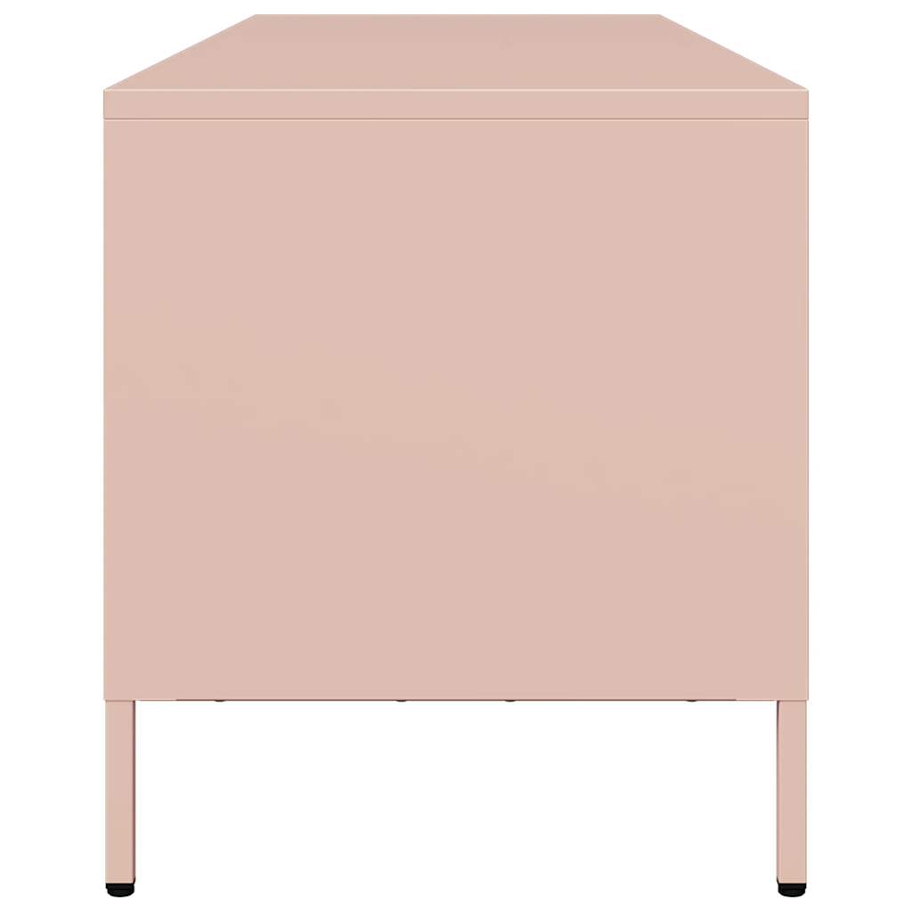 vidaXL Tv-meubel 135x39x43,5 cm koudgewalst staal roze