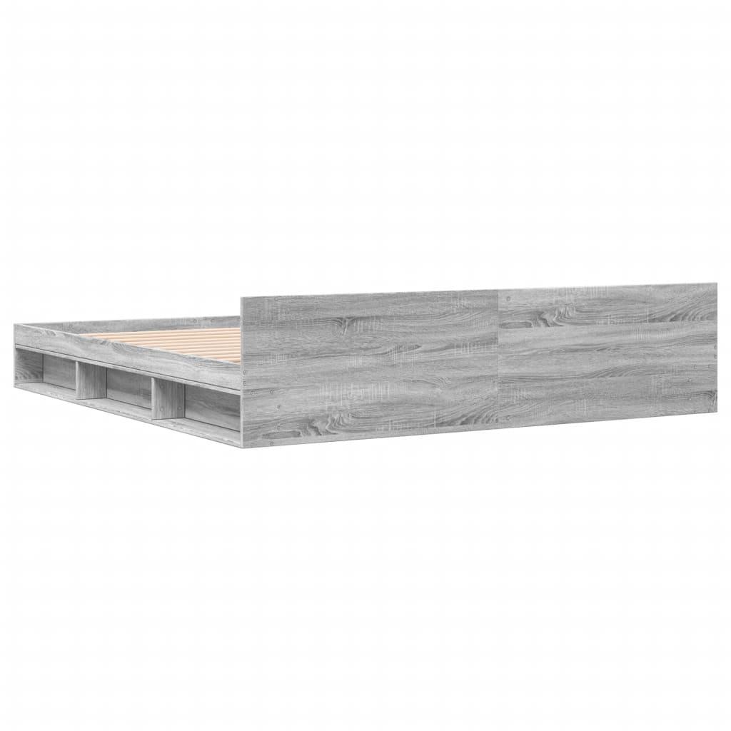 vidaXL Bedframe met lades bewerkt hout grijs sonoma eiken 180x200 cm