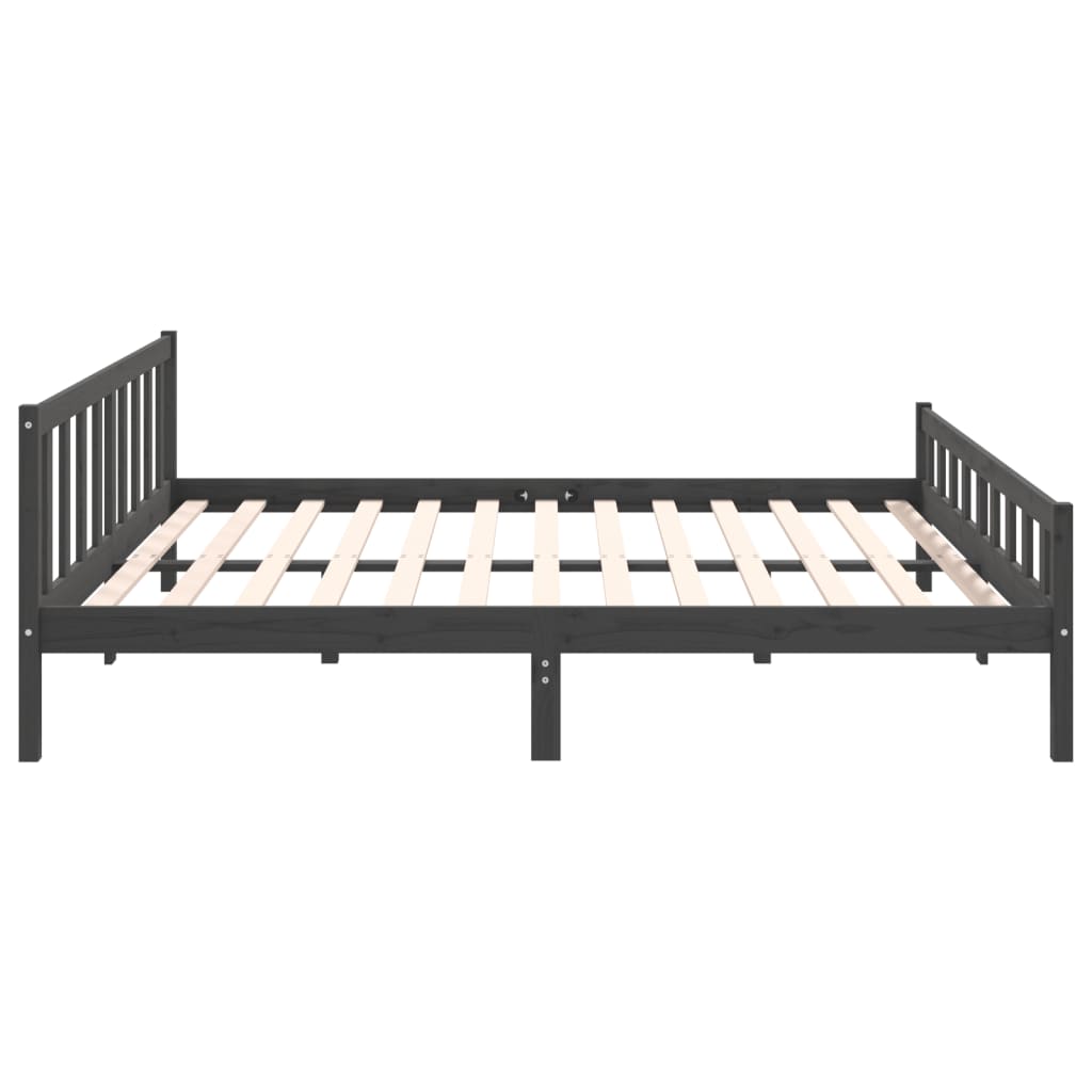 vidaXL Bedframe massief hout grijs 160x200 cm