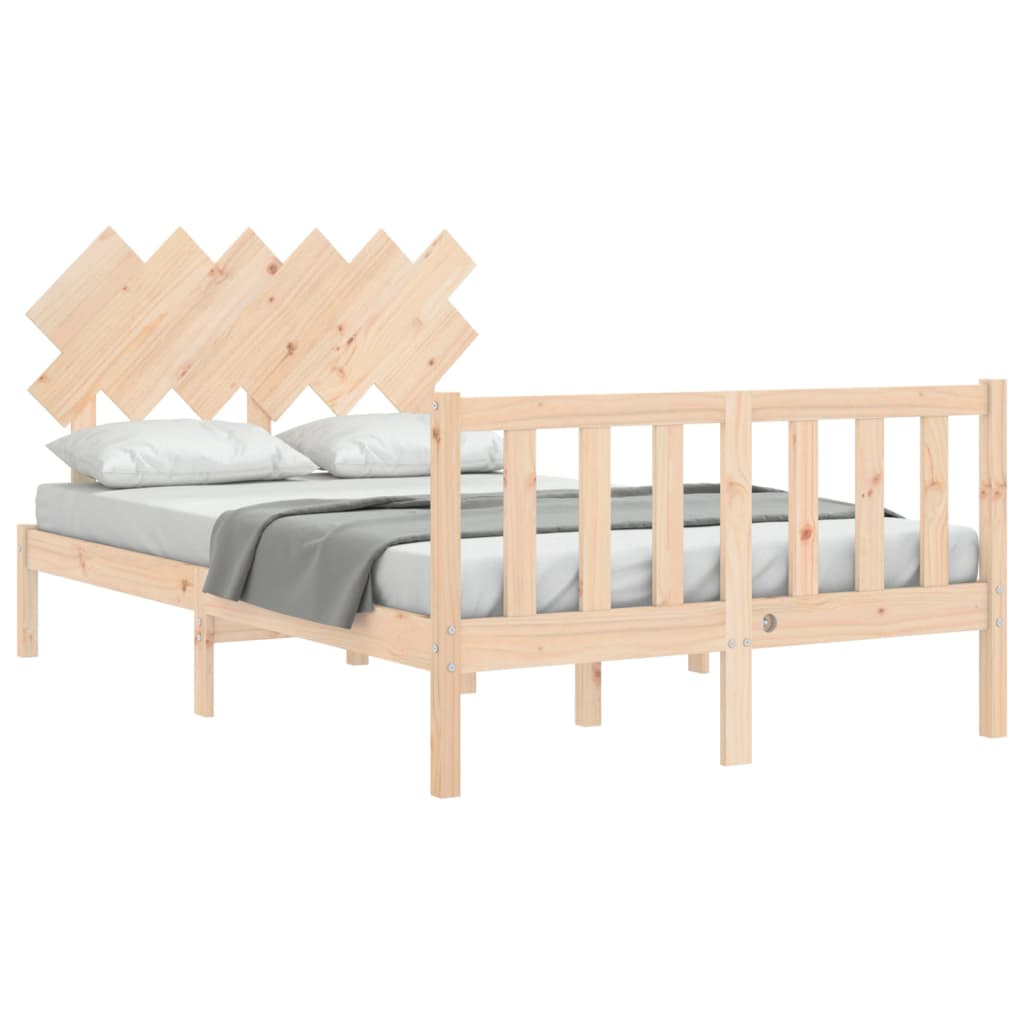 vidaXL Bedframe met hoofdbord massief hout