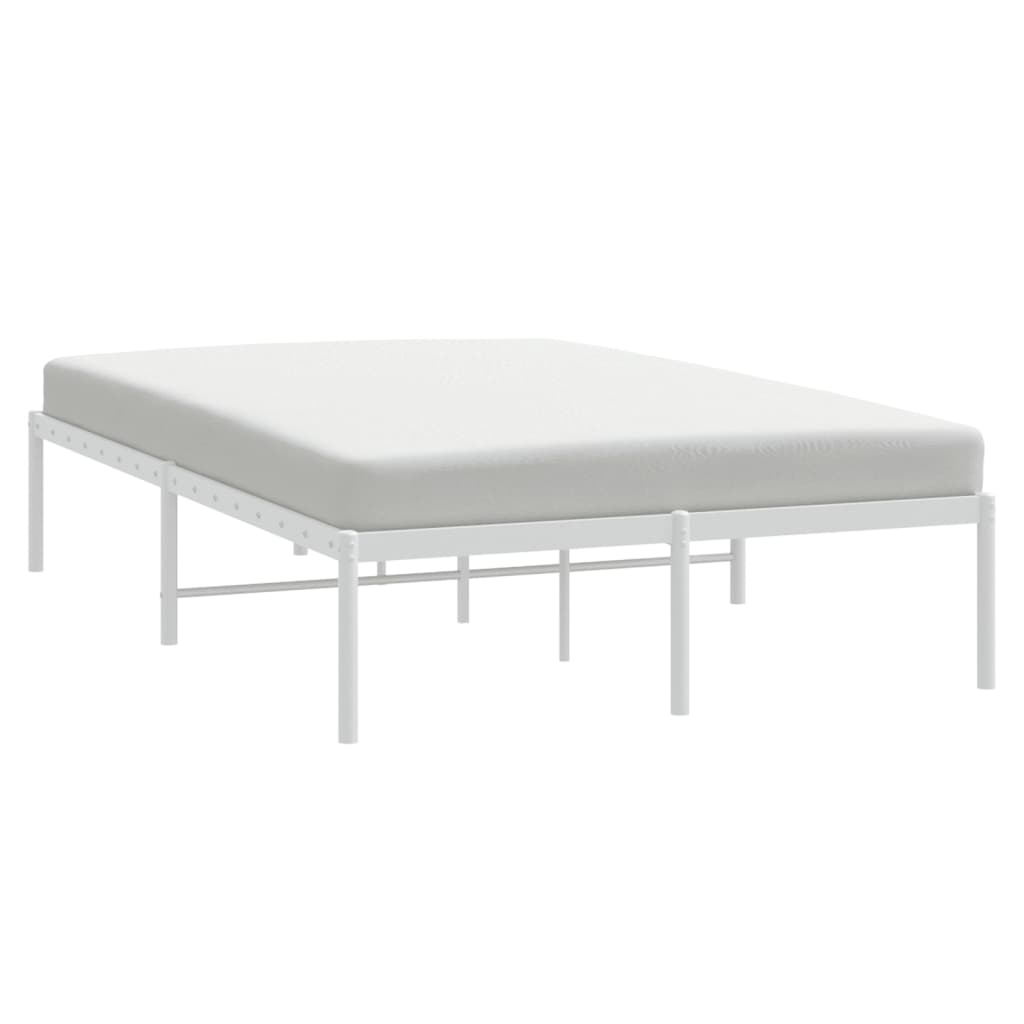 vidaXL Bedframe metaal wit 135x190 cm