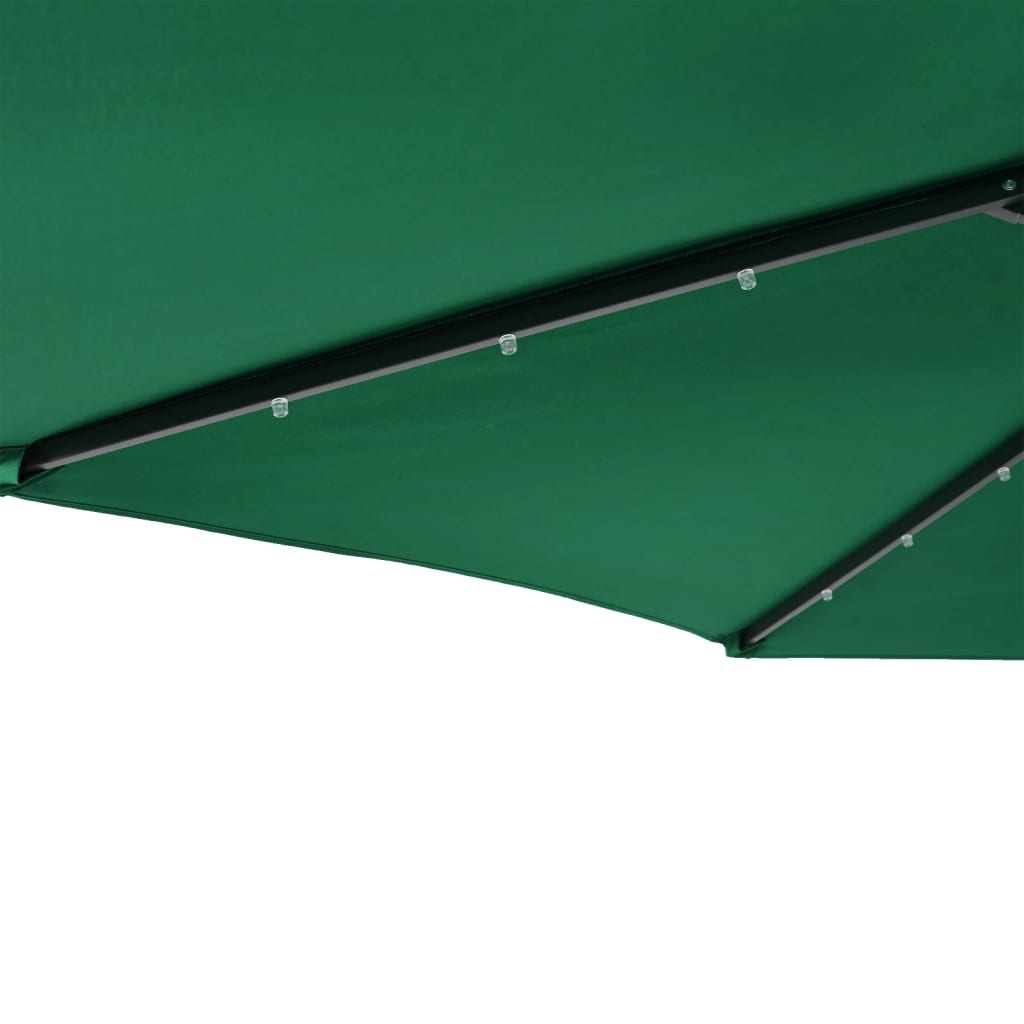 vidaXL Parasol met LED's en stalen paal 225x225x212 cm groen