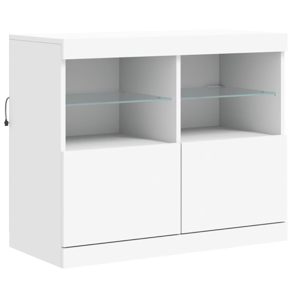 vidaXL Dressoir met LED-verlichting 163x37x67 cm wit