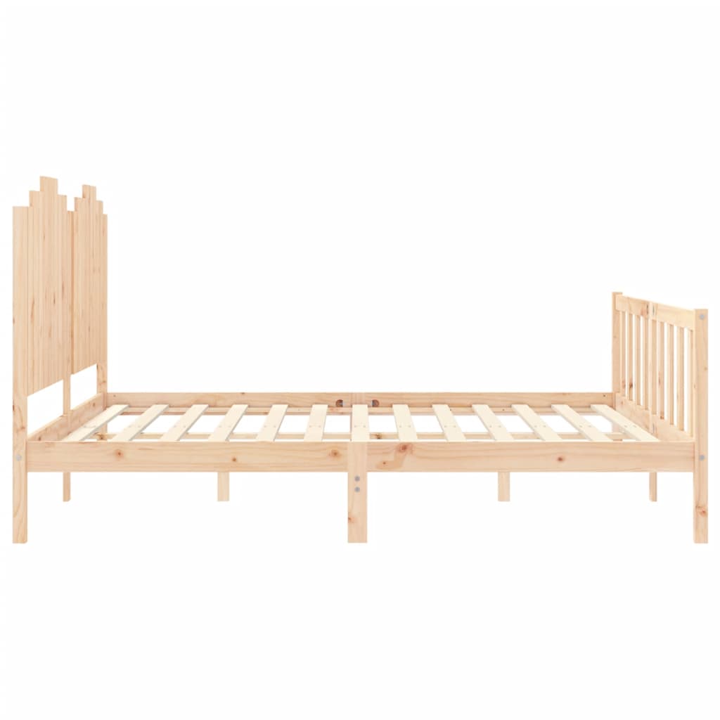 vidaXL Bedframe met hoofdbord massief hout 180x200 cm