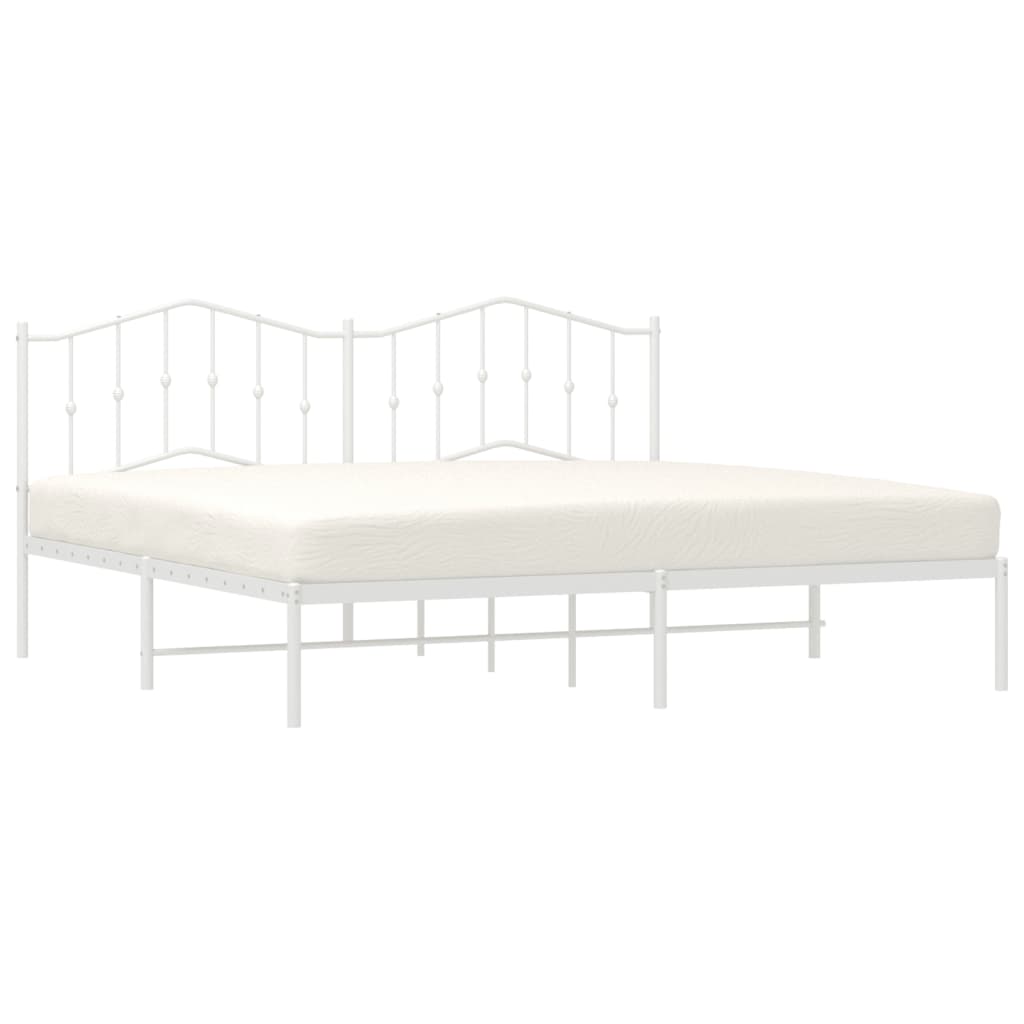 vidaXL Bedframe met hoofdbord metaal wit 193x203 cm