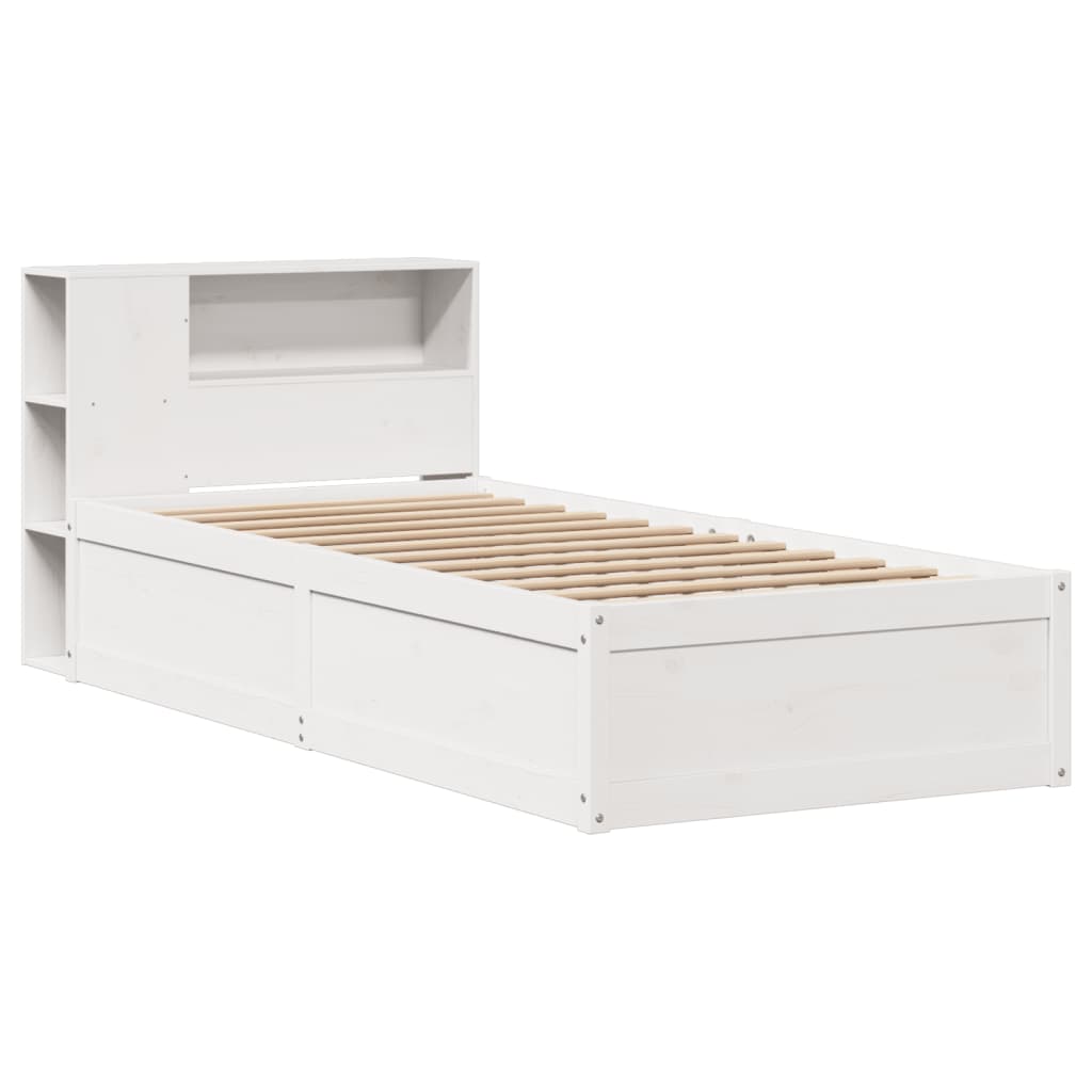 vidaXL Bedframe zonder matras massief grenenhout wit 140x200 cm