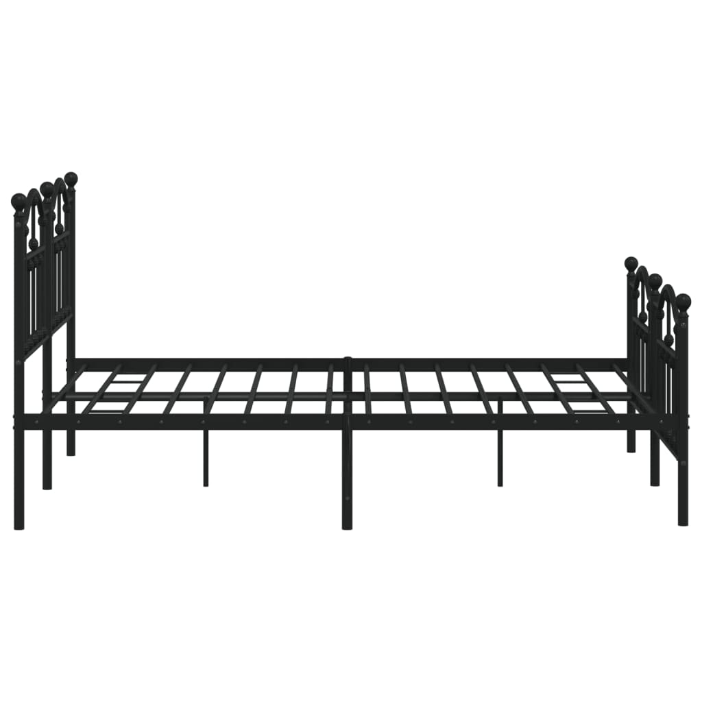 vidaXL Bedframe met hoofd- en voeteneinde metaal zwart 140x190 cm