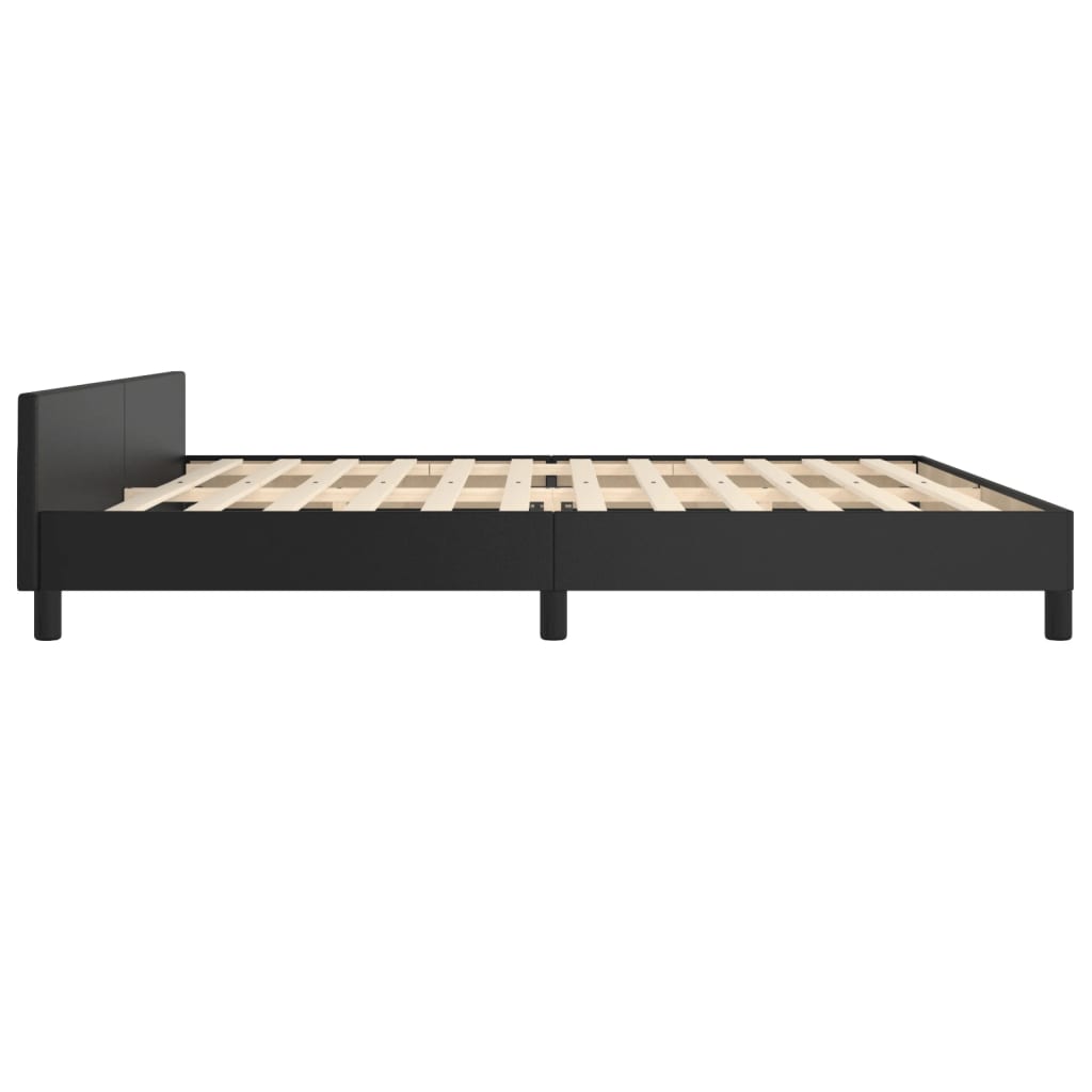 vidaXL Bedframe met hoofdeinde kunstleer zwart 200x200 cm