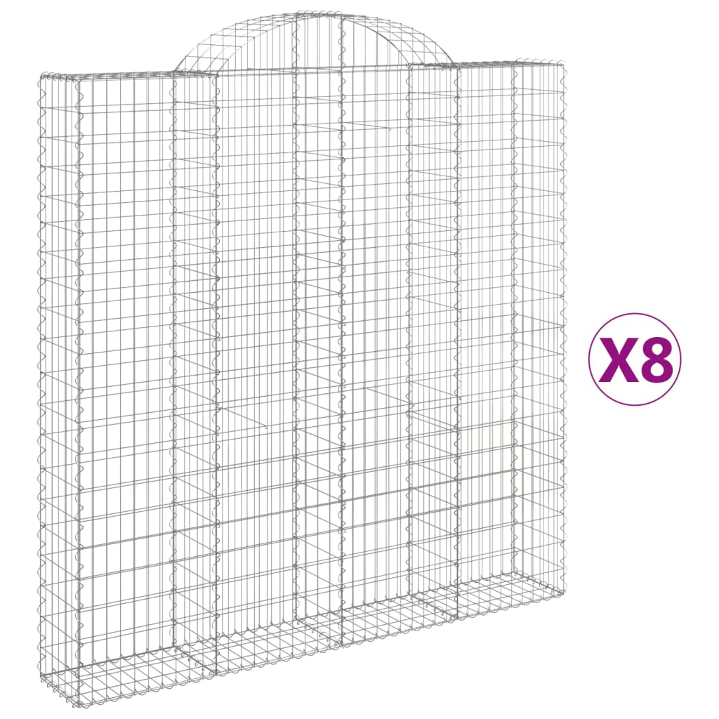 vidaXL Schanskorven 8 st gewelfd 200x30x200/220 cm ijzer