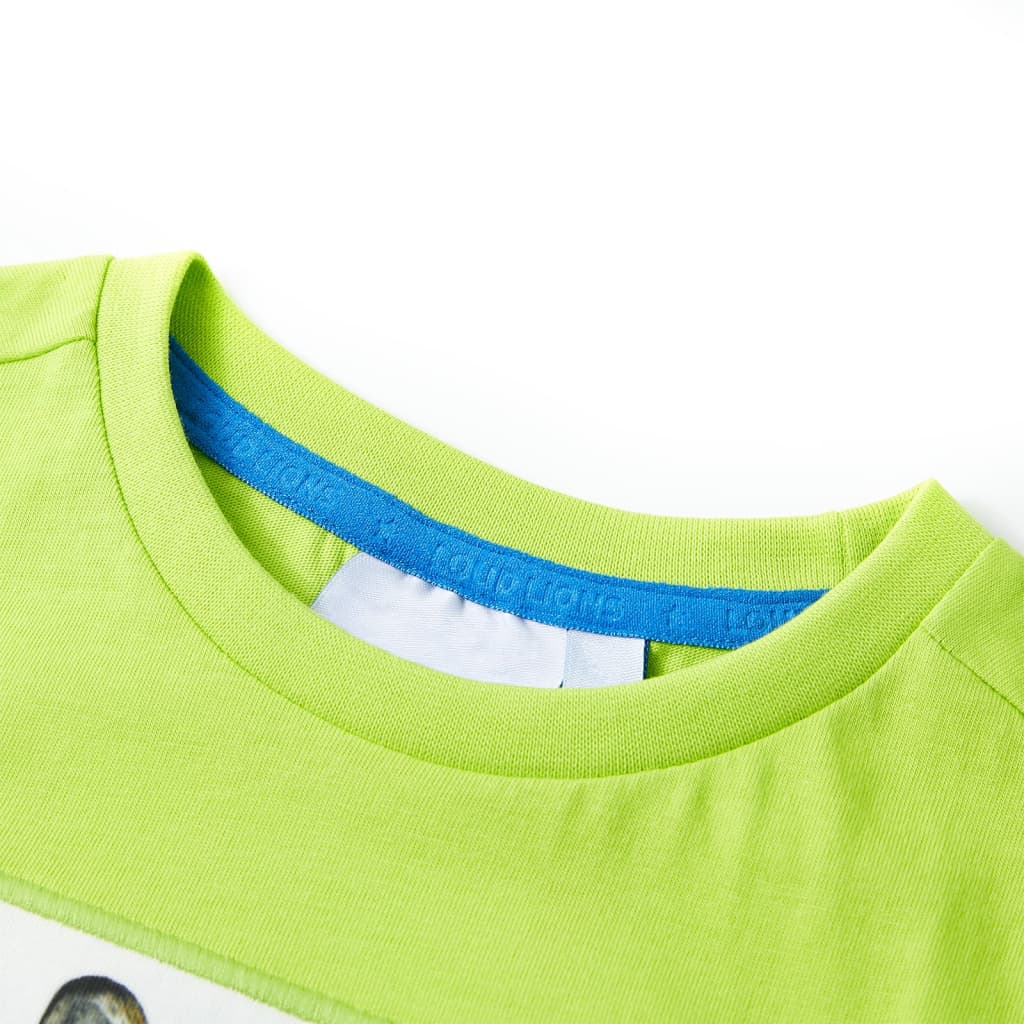 Kindershirt met korte mouwen 92 limoengroen