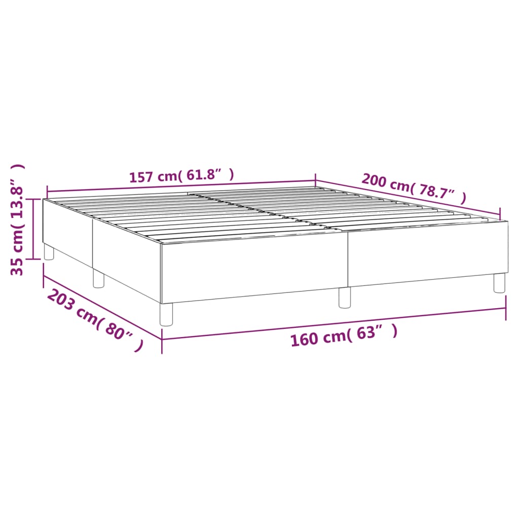 vidaXL Bedframe stof donkergrijs 160x200 cm