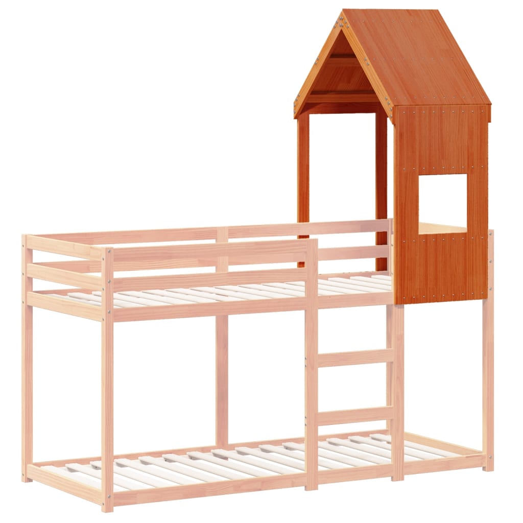 vidaXL Kinderbedhuisje 55x84x132 cm massief grenenhout wasbruin