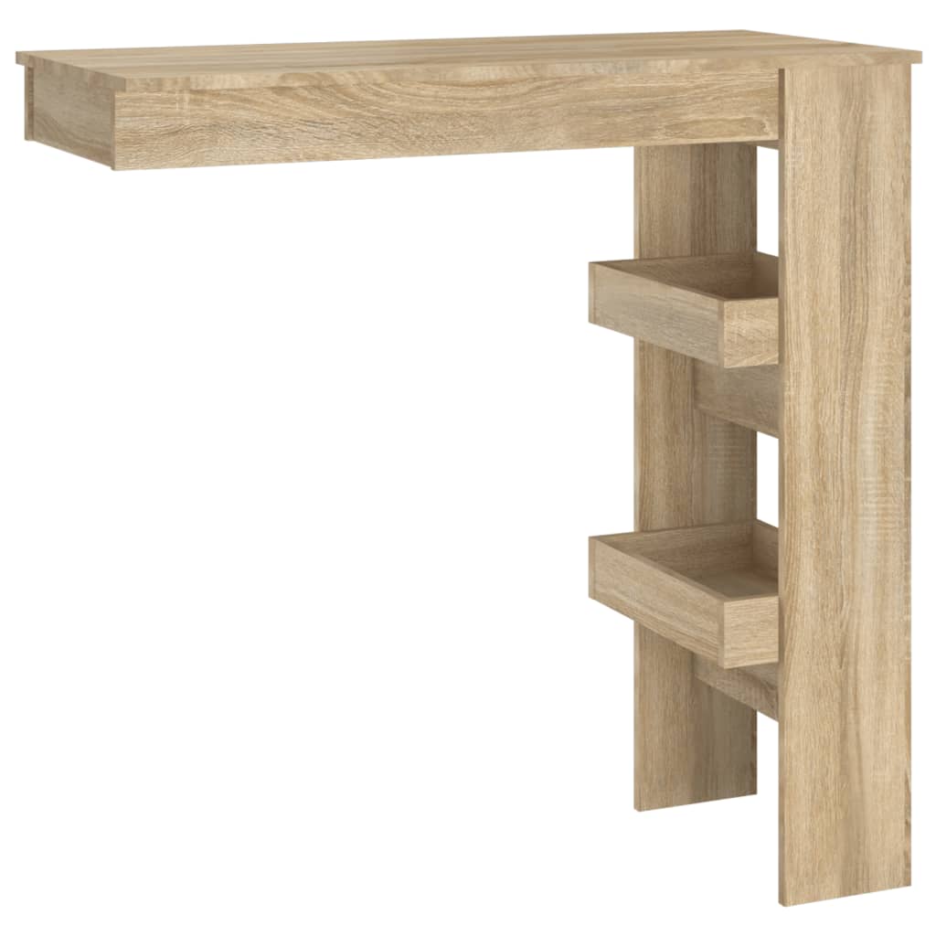 vidaXL Bartafel wandgemonteerd 102x45x103,5 cm bewerkt hout eikenkleur