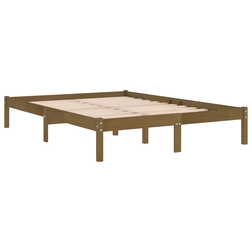 vidaXL Bedframe massief grenenhout honingbruin 120x200 cm