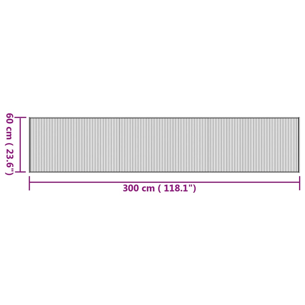 vidaXL Vloerkleed rechthoekig 60x300 cm bamboe naturel