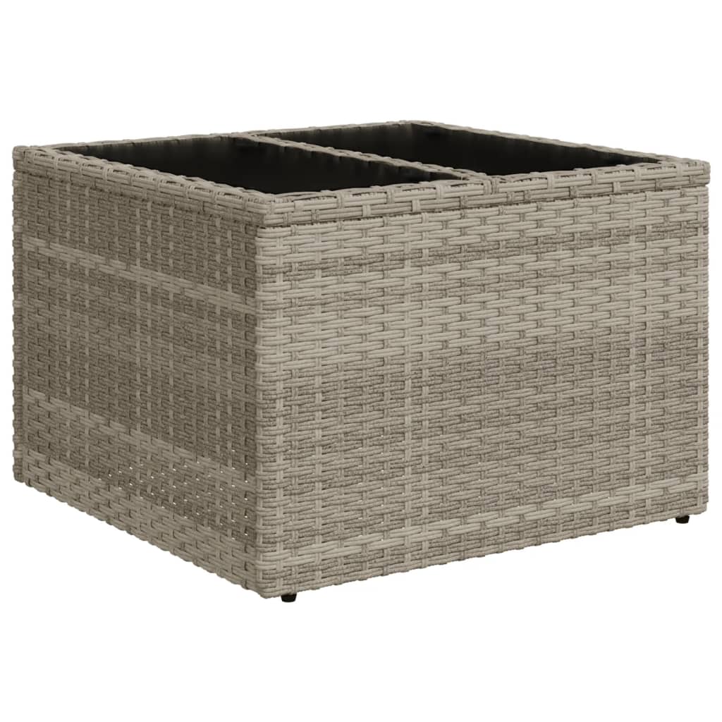 vidaXL 6-delige Loungeset met kussens poly rattan lichtgrijs