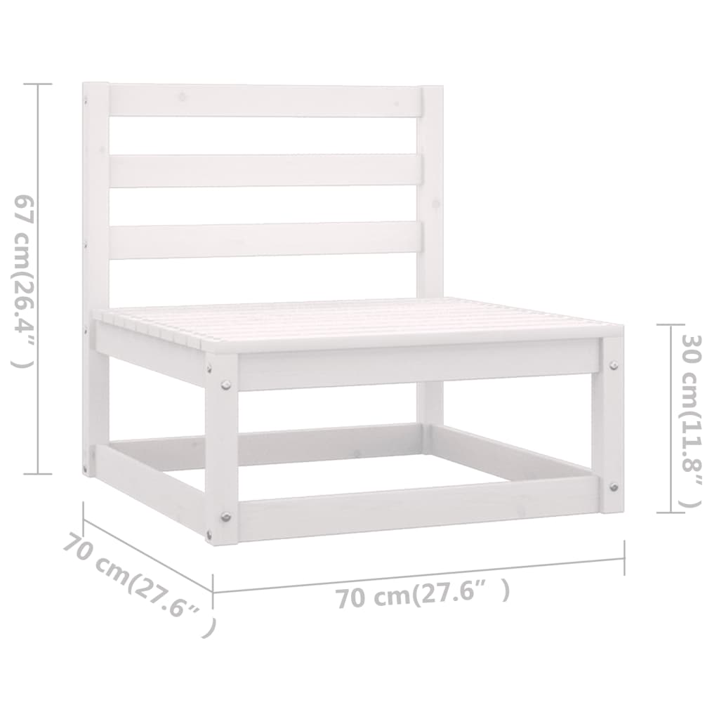 vidaXL 9-delige Loungeset met kussens massief grenenhout wit