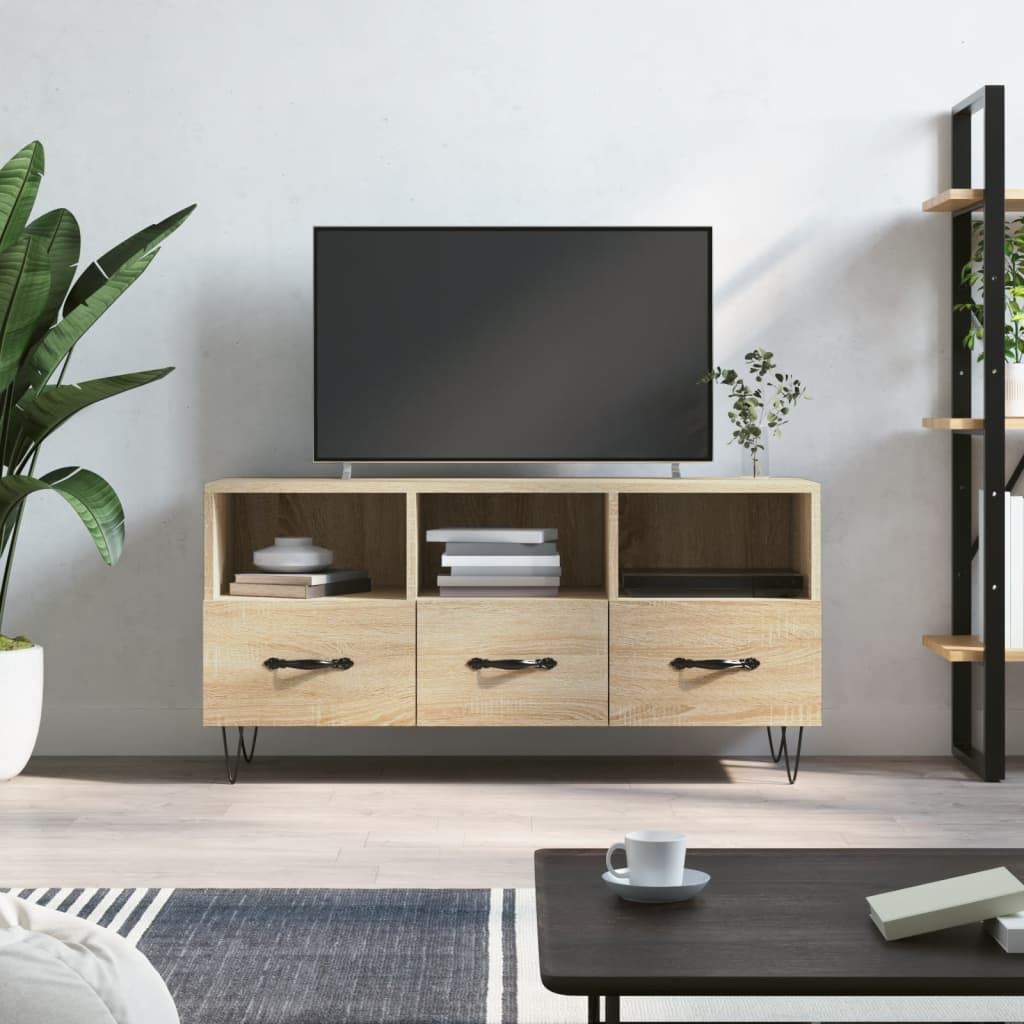 vidaXL Tv-meubel 102x36x50 cm bewerkt hout sonoma eikenkleurig