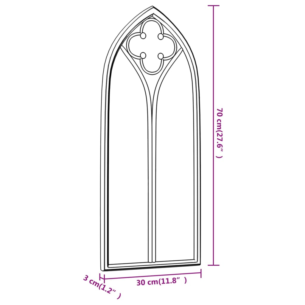 vidaXL Spiegel 70x30 cm ijzer zwart