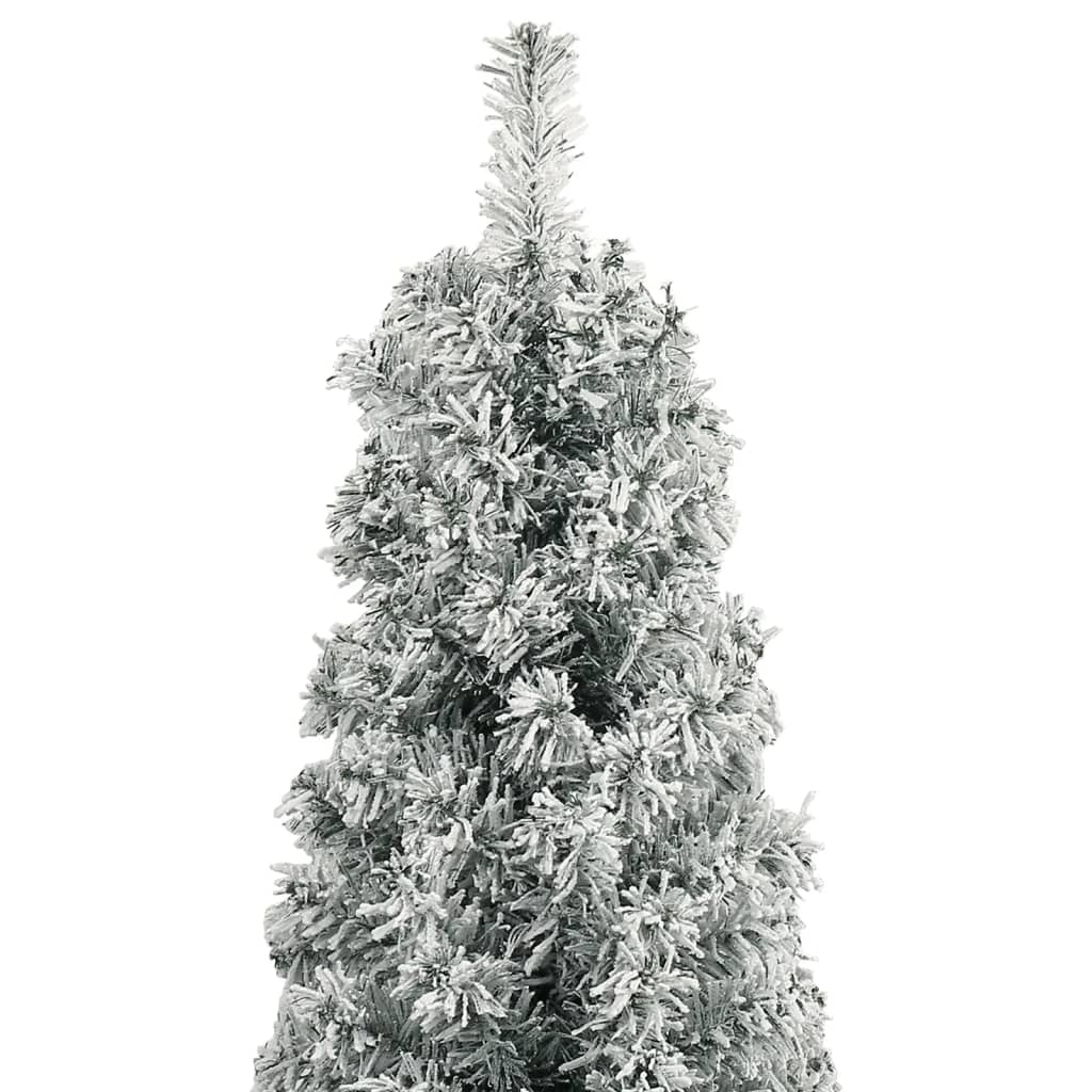 vidaXL Kunstkerstboom smal met standaard en sneeuw 300 cm PVC