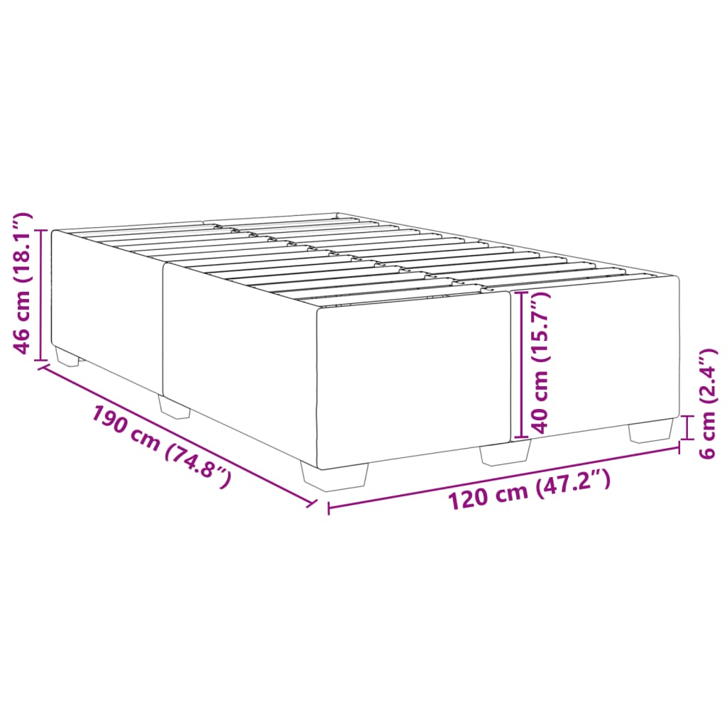 vidaXL Bedframe kunstleer wit 120x190 cm