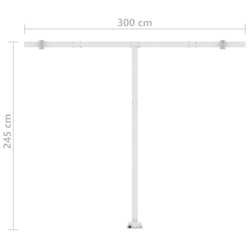 vidaXL Luifel vrijstaand handmatig uittrekbaar 300x250 cm geel en wit