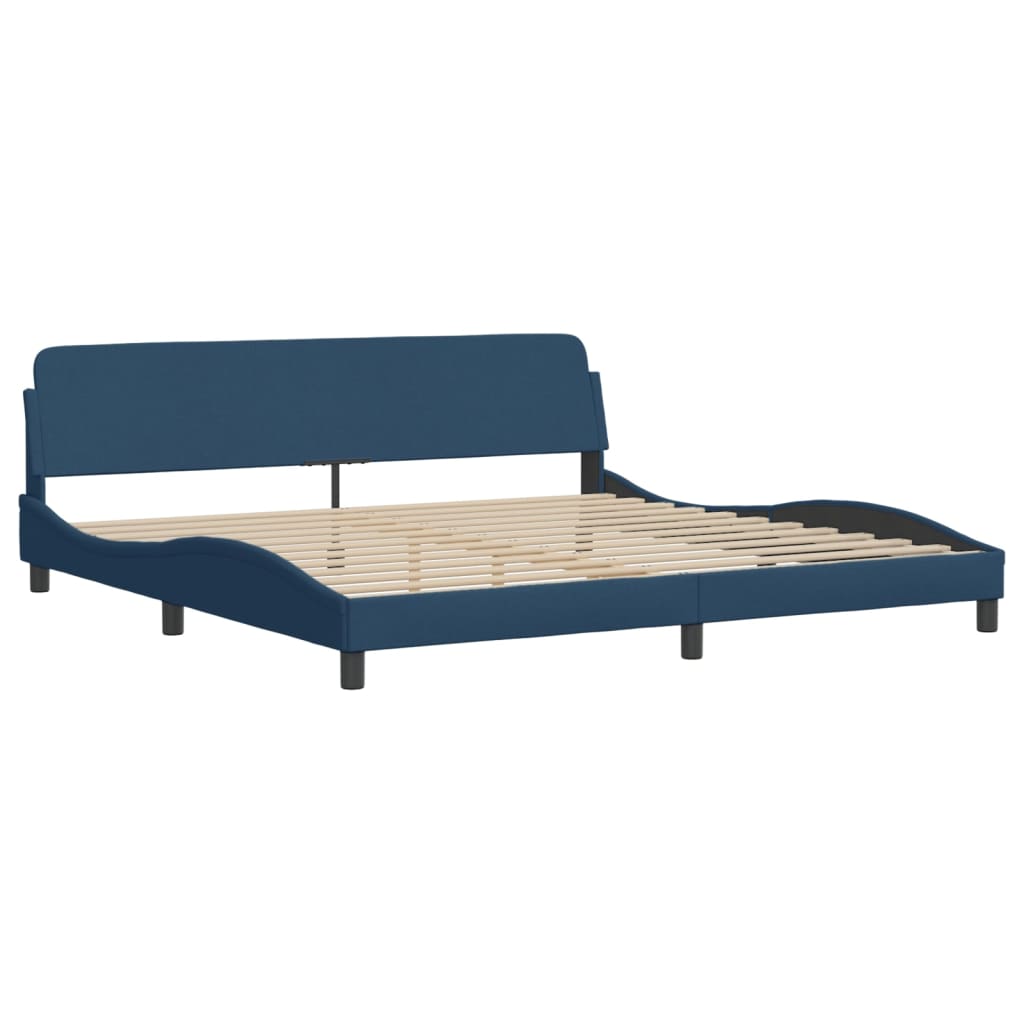 vidaXL Bedframe zonder matras stof blauw 200x200 cm