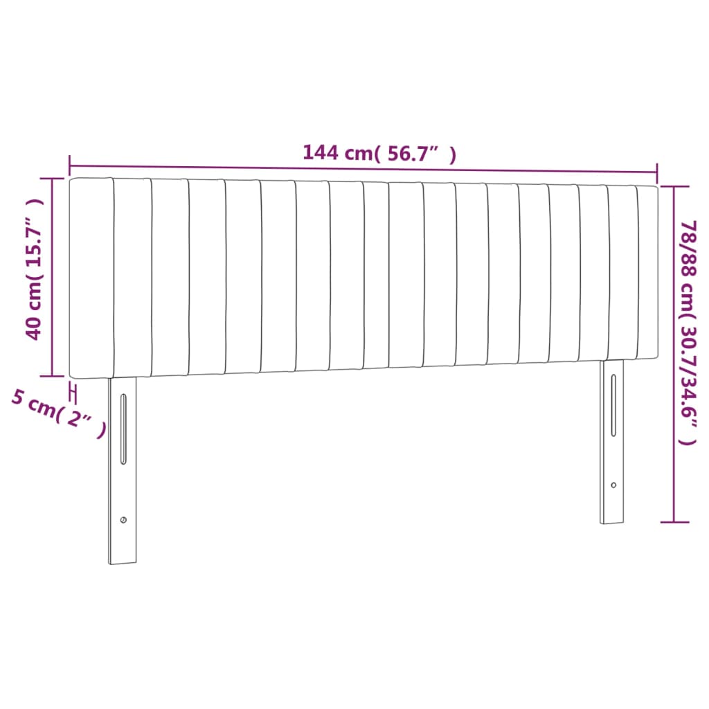 vidaXL Hoofdborden 2 st 72x5x78/88 cm stof blauw