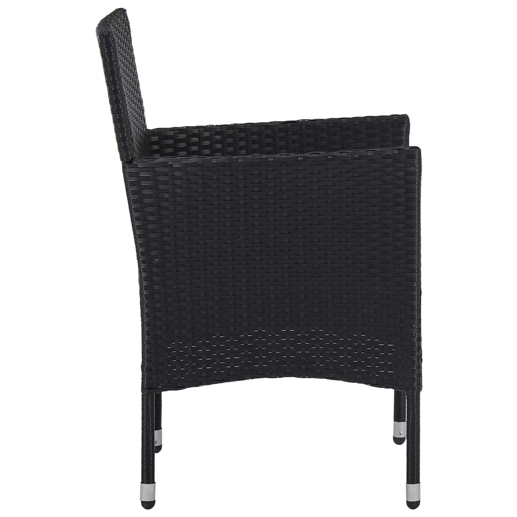 vidaXL 11-delige Tuinset poly rattan zwart