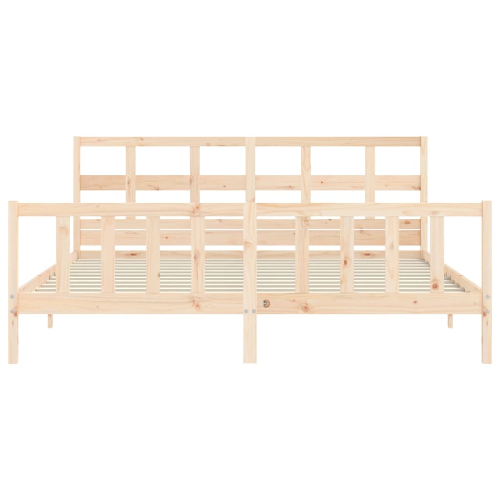 vidaXL Bedframe met hoofdbord massief hout