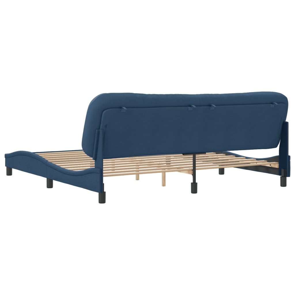 vidaXL Bedframe zonder matras stof blauw 200x200 cm