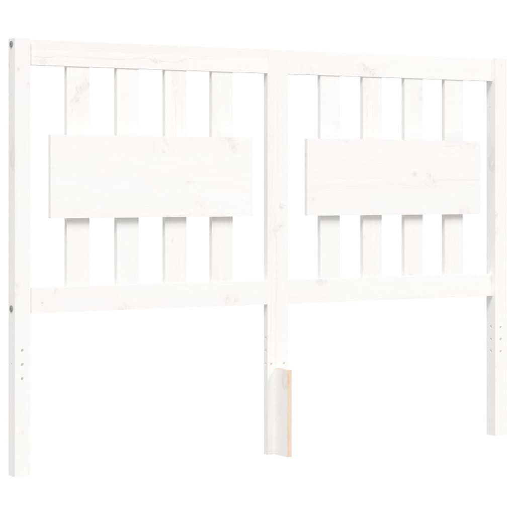 vidaXL Bedframe met hoofdbord massief hout wit