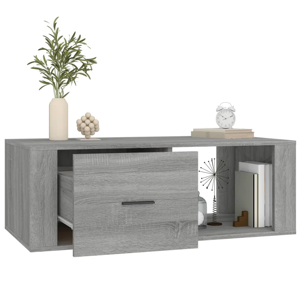 vidaXL Salontafel 100x50,5x35 cm bewerkt hout grijs sonoma eikenkleur