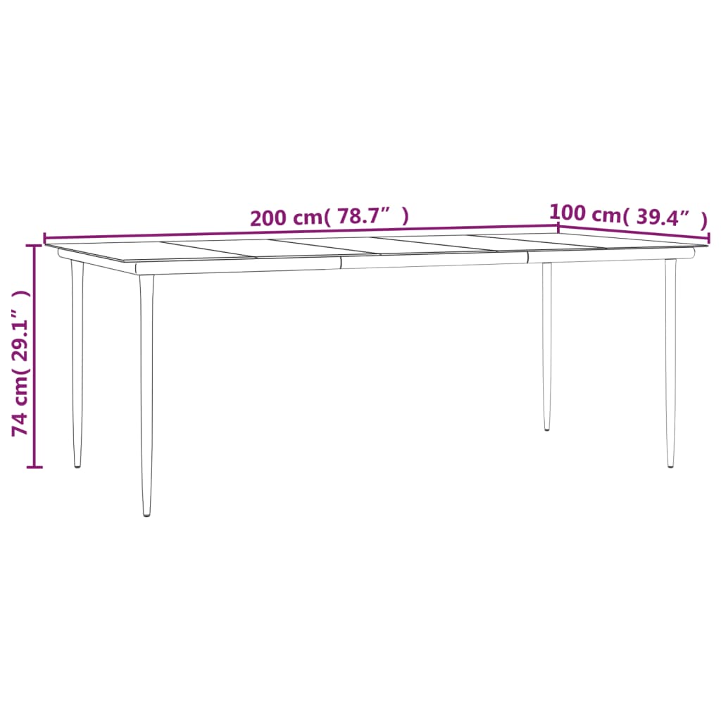 vidaXL 9-delige Tuinset poly rattan zwart